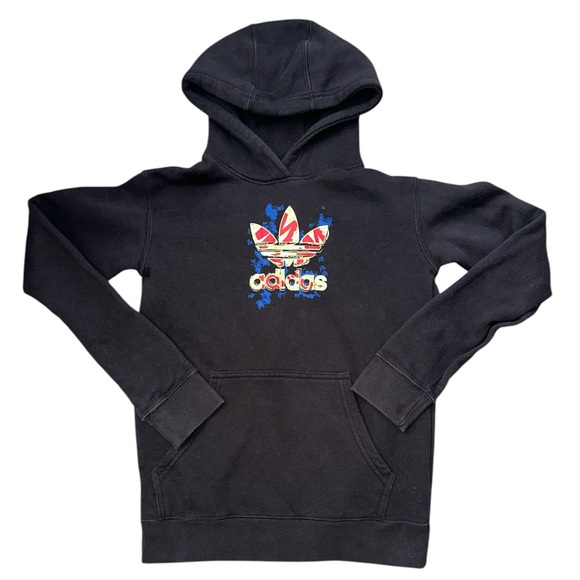 Adidas Black Trefoil Hoodie Size Large - Picture 4 of 9